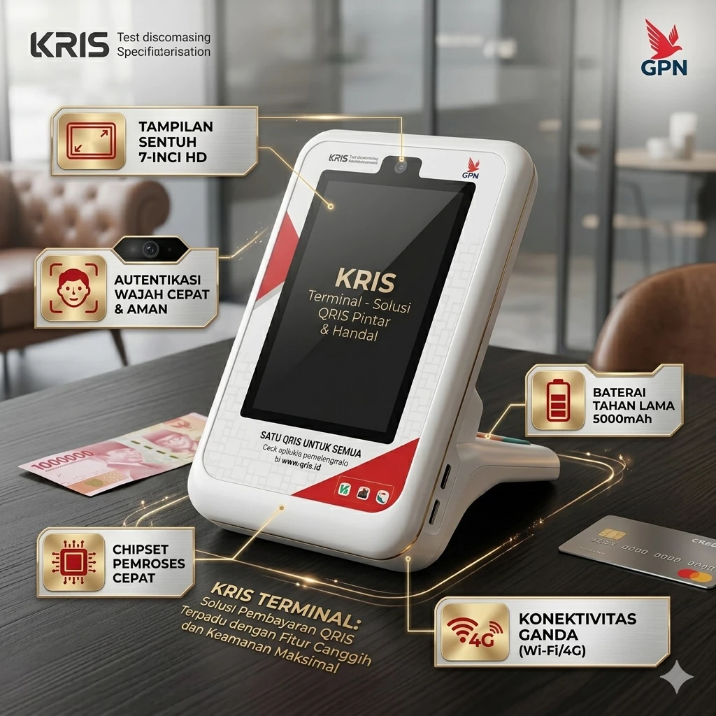 Cahaya QRIS Soundbox ET389 Pro dengan layar belakang 6 digit dan speaker notifikasi suara