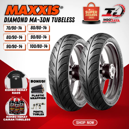 [COD] (FREE PENTIL) BAN MAXXIS DIAMOND MA-3DN TUBELESS (70/90-14 / 80/90-14 / 90/90-14 / 80/80-14 / 90/80-14 / 100/80-14 ) BAN MOTOR MATIC BEAT VARIO SCOOPY MIO GT 701X ECOTRAX ZN88 ZENEOS FLEMINO 3Di AHM K59 GC H999A MAV6 TM100 MT405 MESH MAX