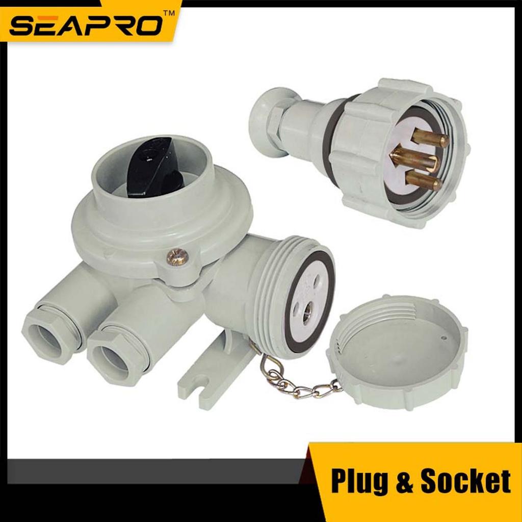 Jual HNA Marine Nylon Plug/Socket 3 Pin Watertight - Plug seapro ...