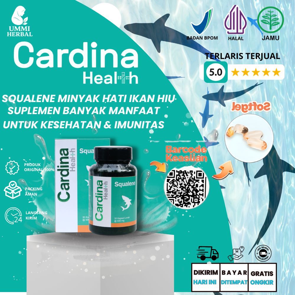 Obat Herbal Multikhasiat Bantu Atasi Berbagai Peyankit Minyak Ikan Cardina Health Squalene Softgel Untuk Anak dan Dewasa