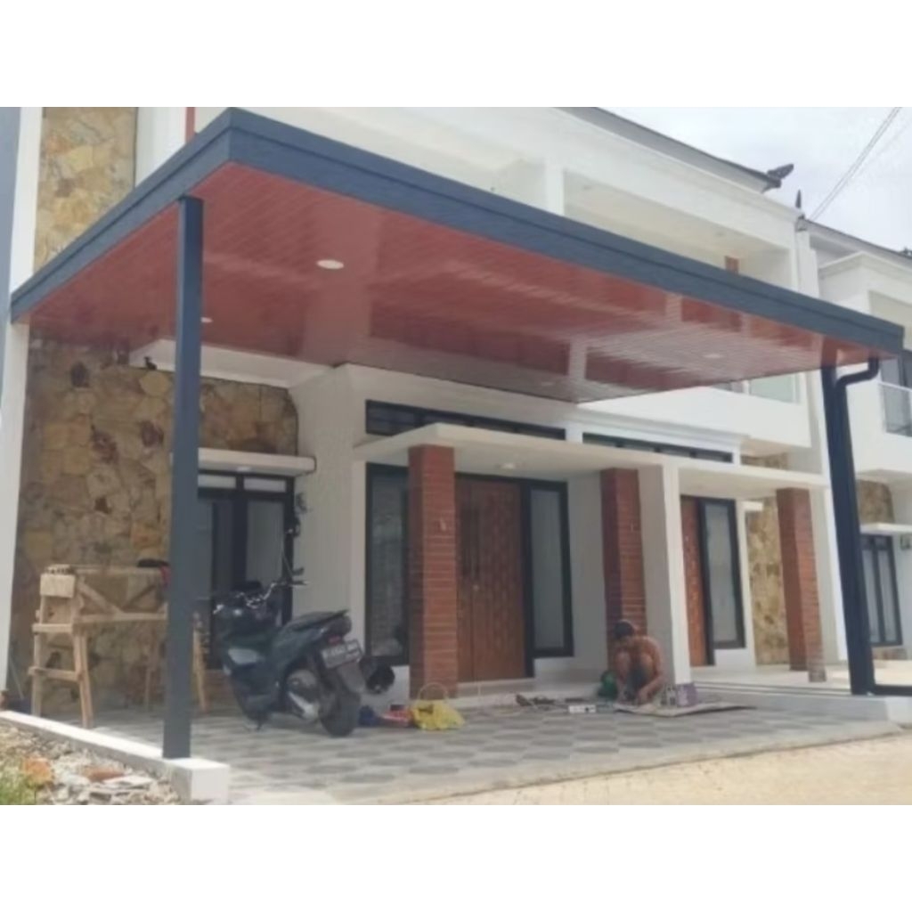 Jual pemasangan kanopy plavon pvc berikut baja ringan dan atap alderon ...