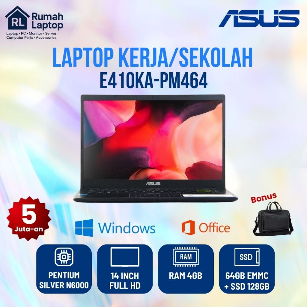 Jual Flashsale Asus E410KA - PM464 Intel N6000 Ram 4GB Ssd 128GB