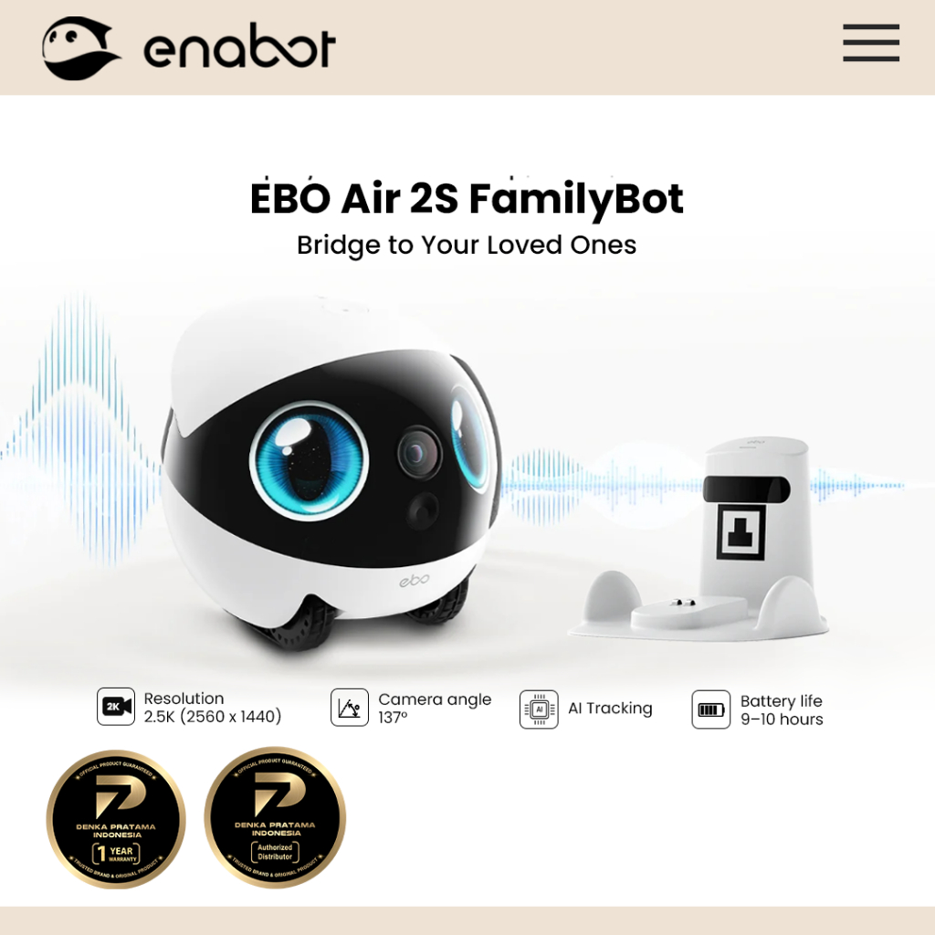 Jual Enabot - ebo air 2s familybot - 2.5K cctv camera with smart ai ...