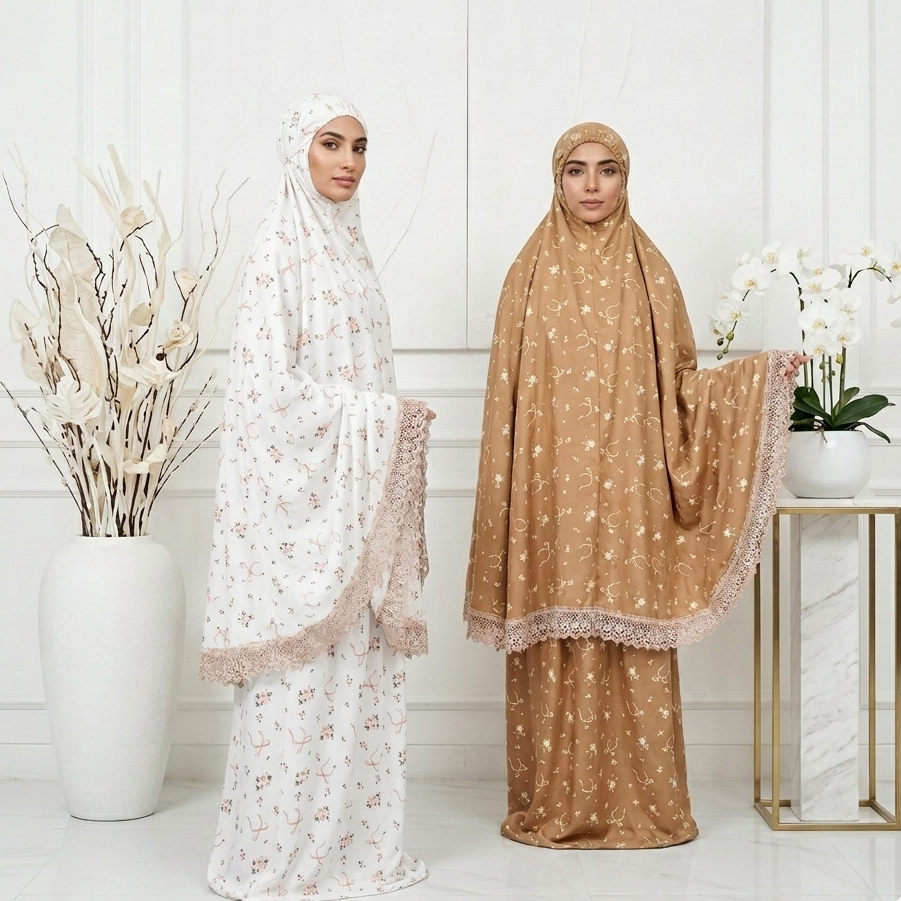 Mukena Jumbo Dewasa Motif ARAFAH Dan Bunga Matahari Print Cantik bahan Katun premium  Diskon Murah