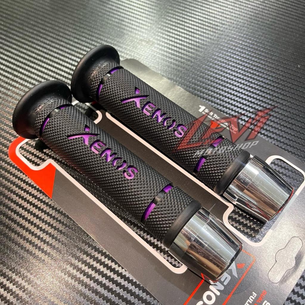 Paket 2in1 Handgrip Xenos Original Premium + Jalu Stang Full Chrome Universal Untuk Semua Motor