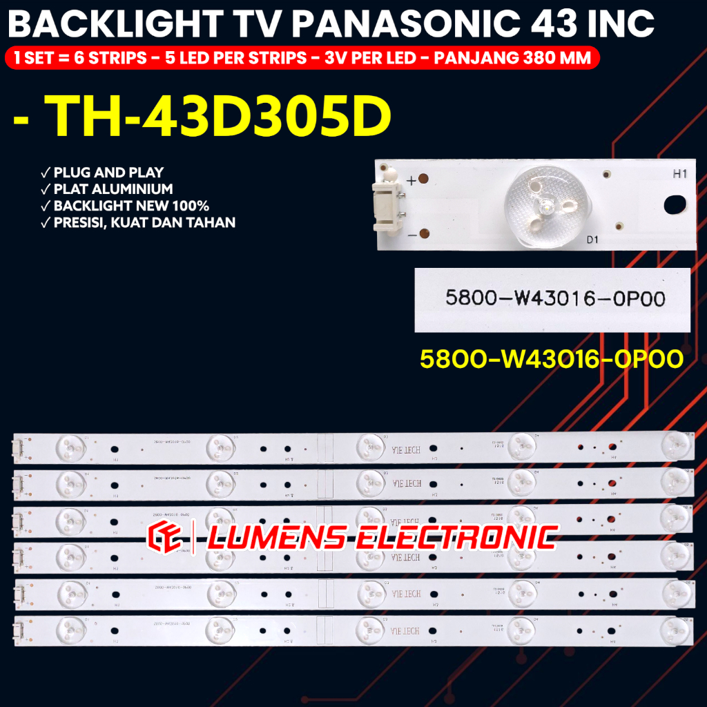 Jual BACKLIGHT TV PANASONIC 43 INCH TH-43D305G 43D305G 43D305 43D