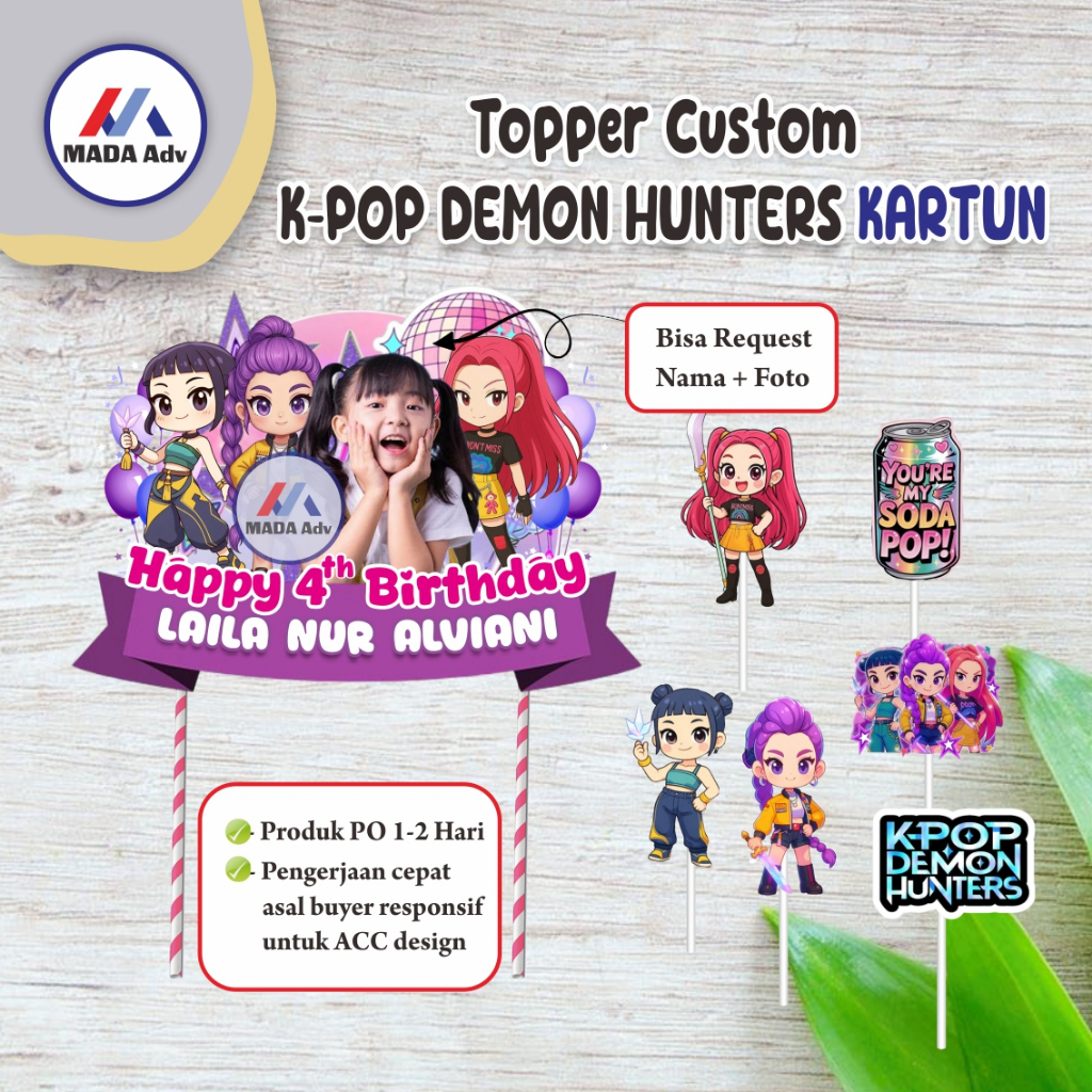 Jual Topper K-POP DEMON HUNTERS/ Topper Ultah Demon Hunters/ Topper ...