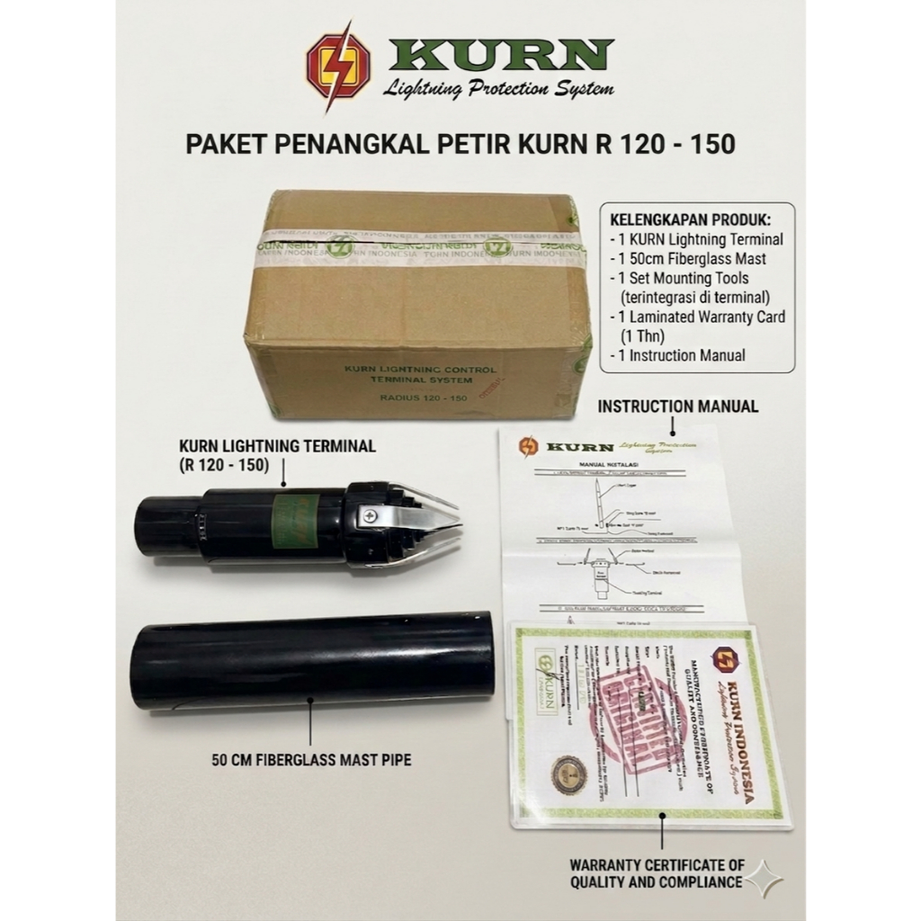 Jual Penangkal Petir Gedung dan Rumah KURN R120 R150 INDO | Shopee ...