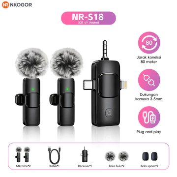 SRX S30 2 In 1 Mic Clip On Wireless Microphone Lavalier Mikrofon Clip Nirkabel Profesional Plug