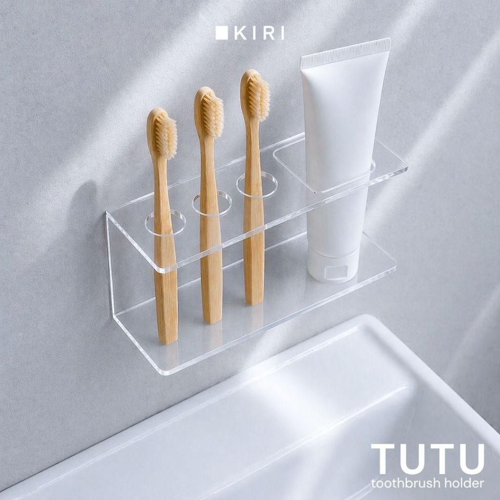 Jual Tempat Holder Sikat Gigi Tempel Dinding Akrilik Kamar Mandi ...