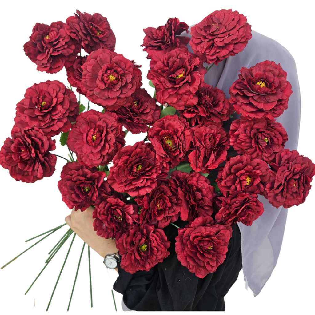Jual Bunga Artificial Peony Koi Colourful 3 Cabang Dekorasi Best ...
