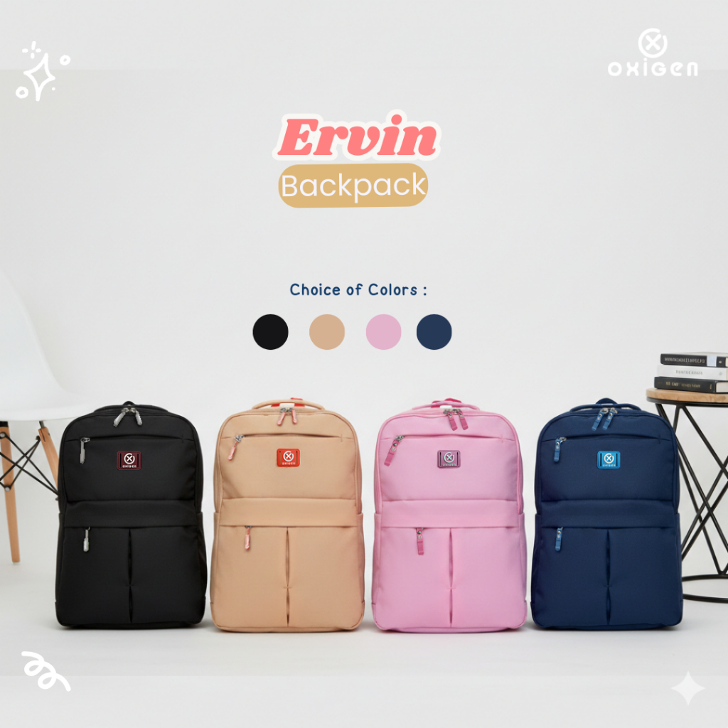 Jual Oxigen Ervin Tas Ransel Laptop Wanita Polyester Backpack Free ...