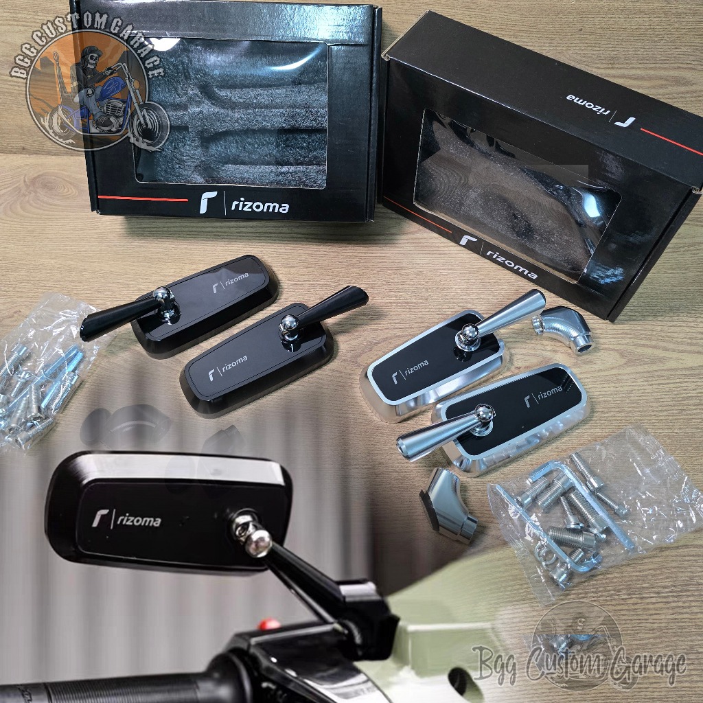 Jual Spion Rizoma H2C Full CNC Universal Hitam Chrome Motor Vespa Lx S ...