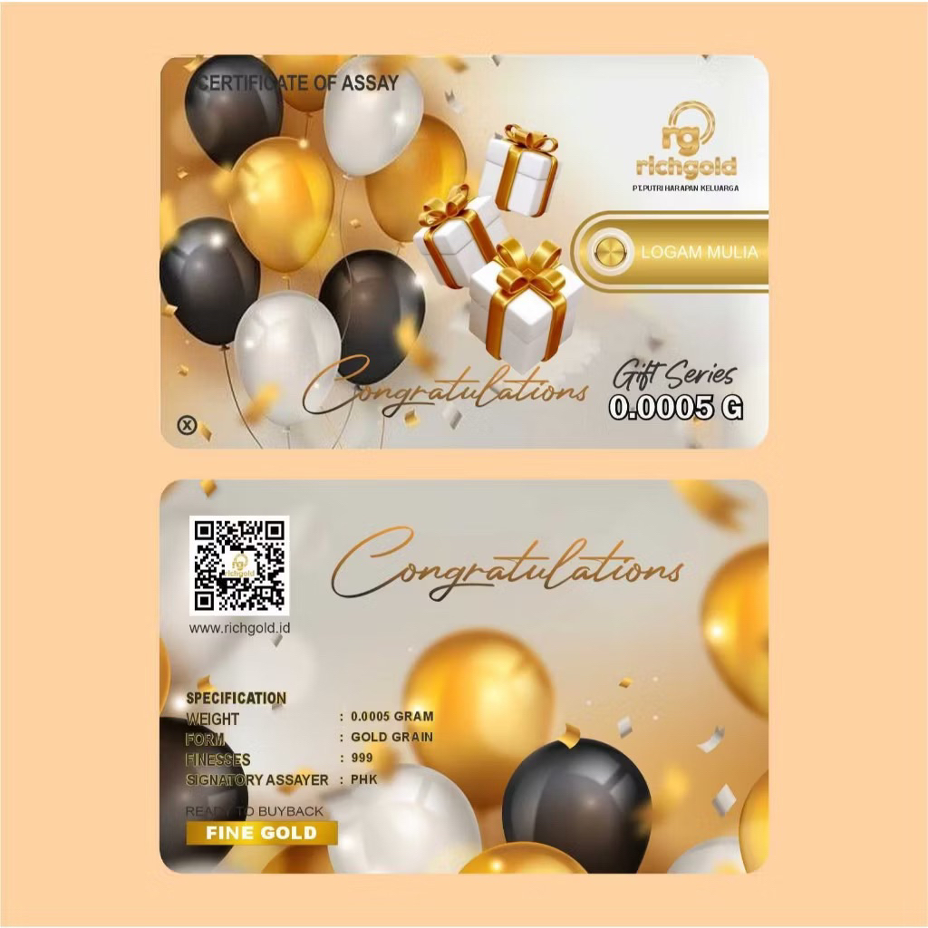 Jual BABY GOLD CONGRATULATION 0.001 GRAM EMAS MINI LOGAM MULIA ORIGINAL ...