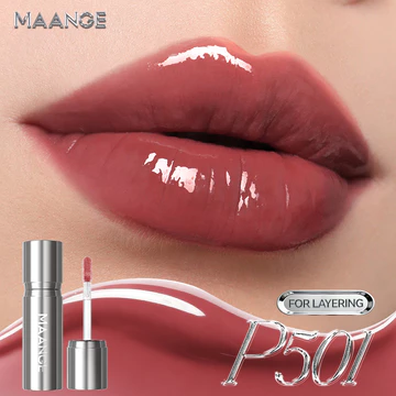 GET 10 OFF MAANGE Satin Lip Tint Transferproof Lip Glossy Lip Glow Serum Alami Warna Sempurna