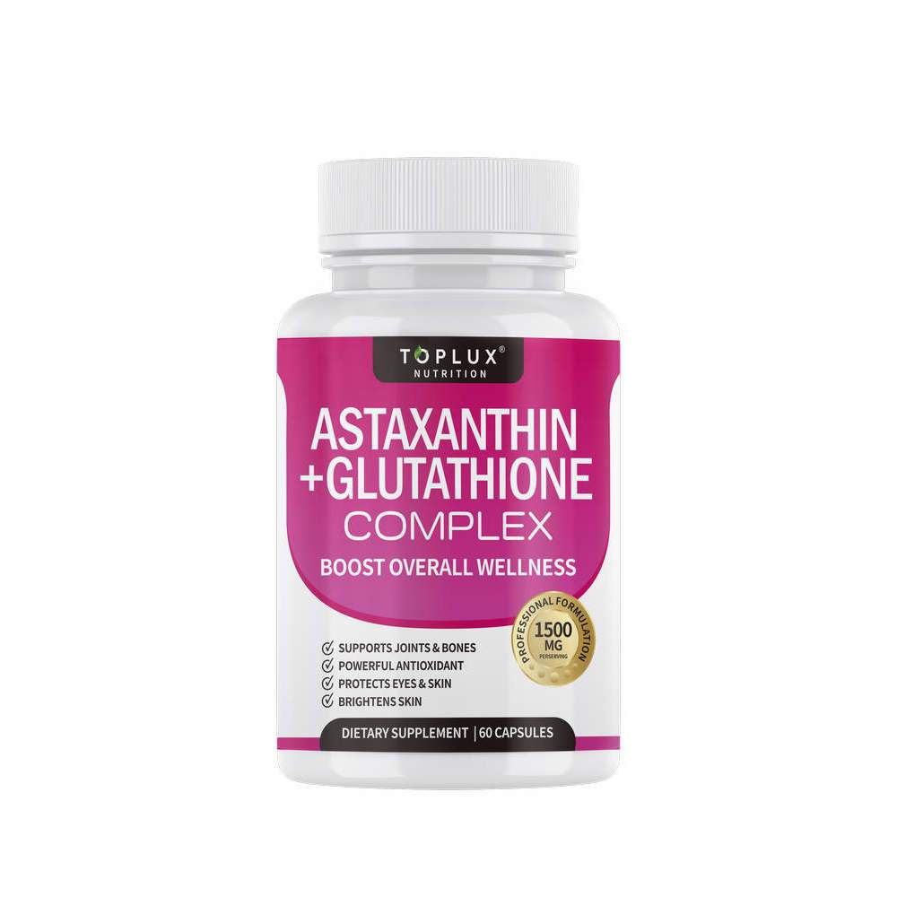 astaxanthin glutathione complex Jual Toplux Nutrition Astaxanthin Glutathione Complex Suplemen Alami 60  Kapsul 1500 Mg