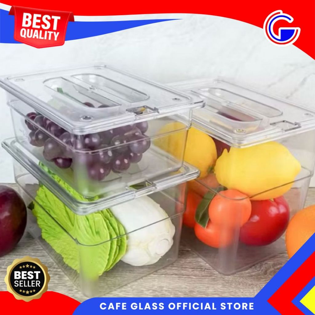 Kotak Penyimpanan Plastik Transparan Multifungsi - Food Pan Akrilik Alina Lucky Star - Tempat Topping