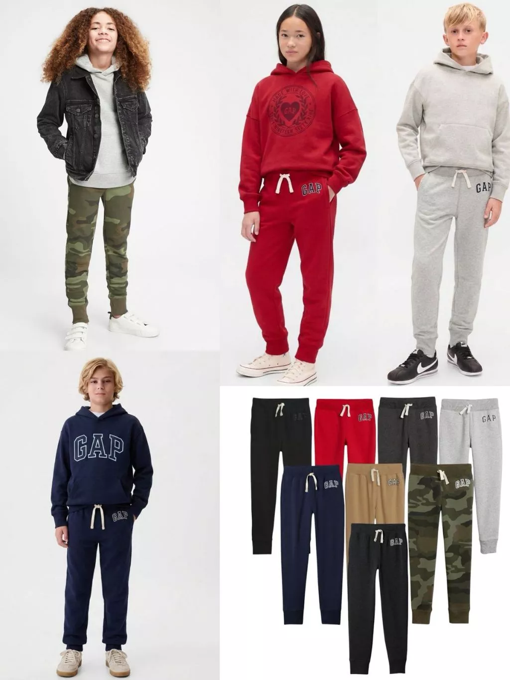 Celana Panjang Joger Anak Cowo Cewe Junior ABG GP Kids Unisex Fleece Logo Joggers - 2255