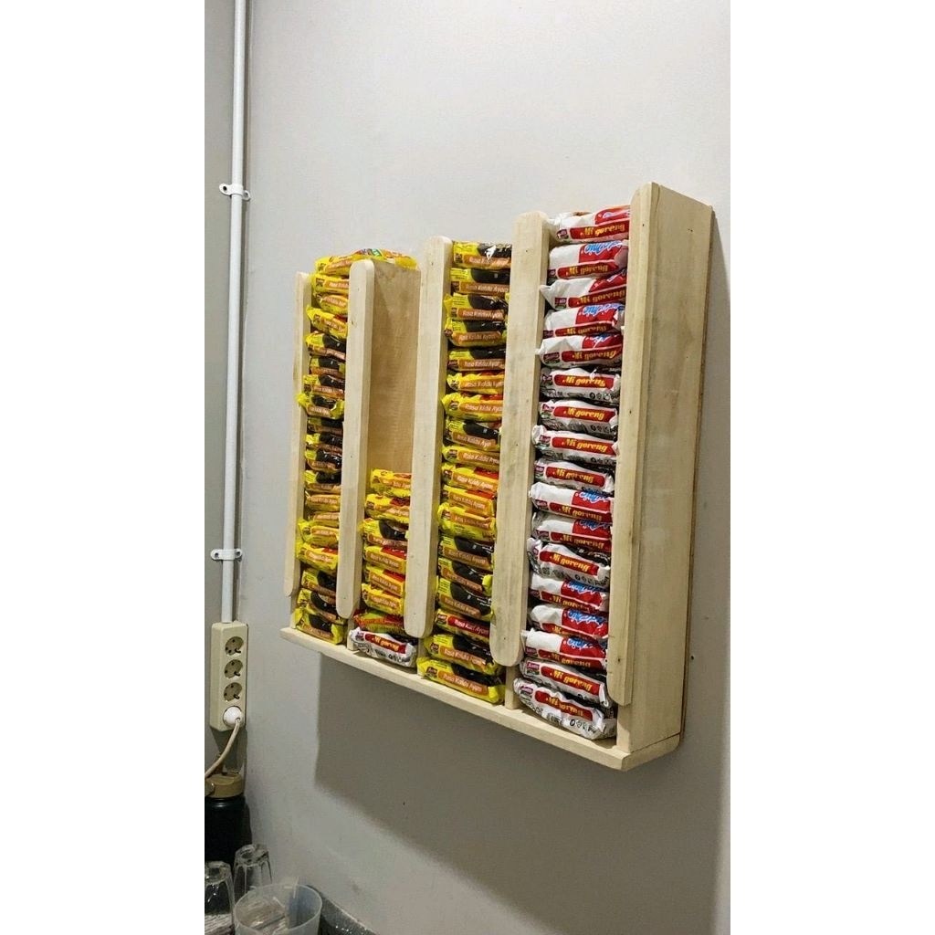 Jual Rak Indomie Kayu / Display Mie Instan / Display Warmindo Minimalis ...