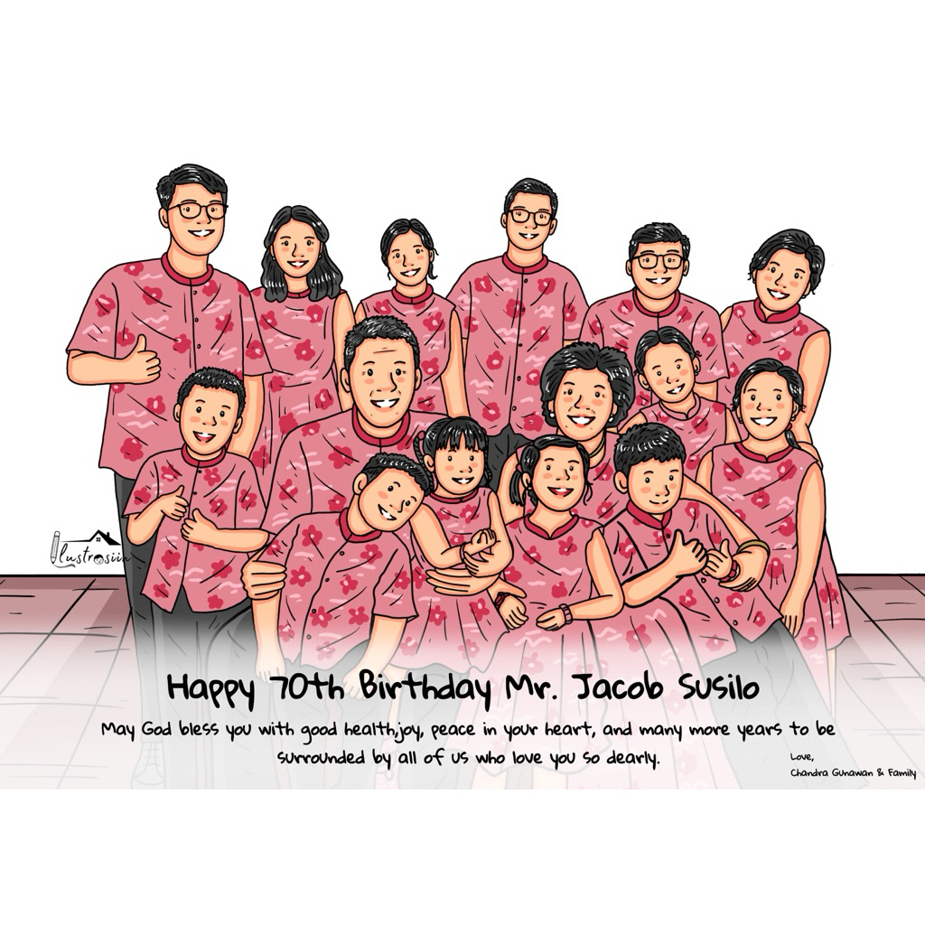 Ilustrasi lucu / custom ilustrasi gambar digital / kado