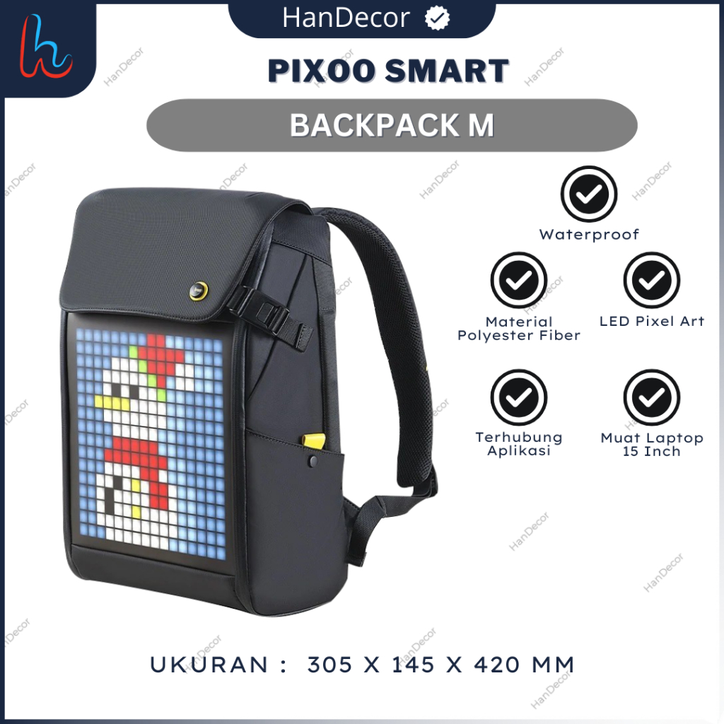 Jual Bag Backpack Cyberbag Led Pixel Art Waterproof | Tas Ransel Smart ...
