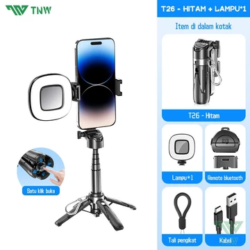 TNW T26 Mini Tongsis Tripod Extendable Grip Tripod Selfie Stick Remote Control Tripod 3 In 1