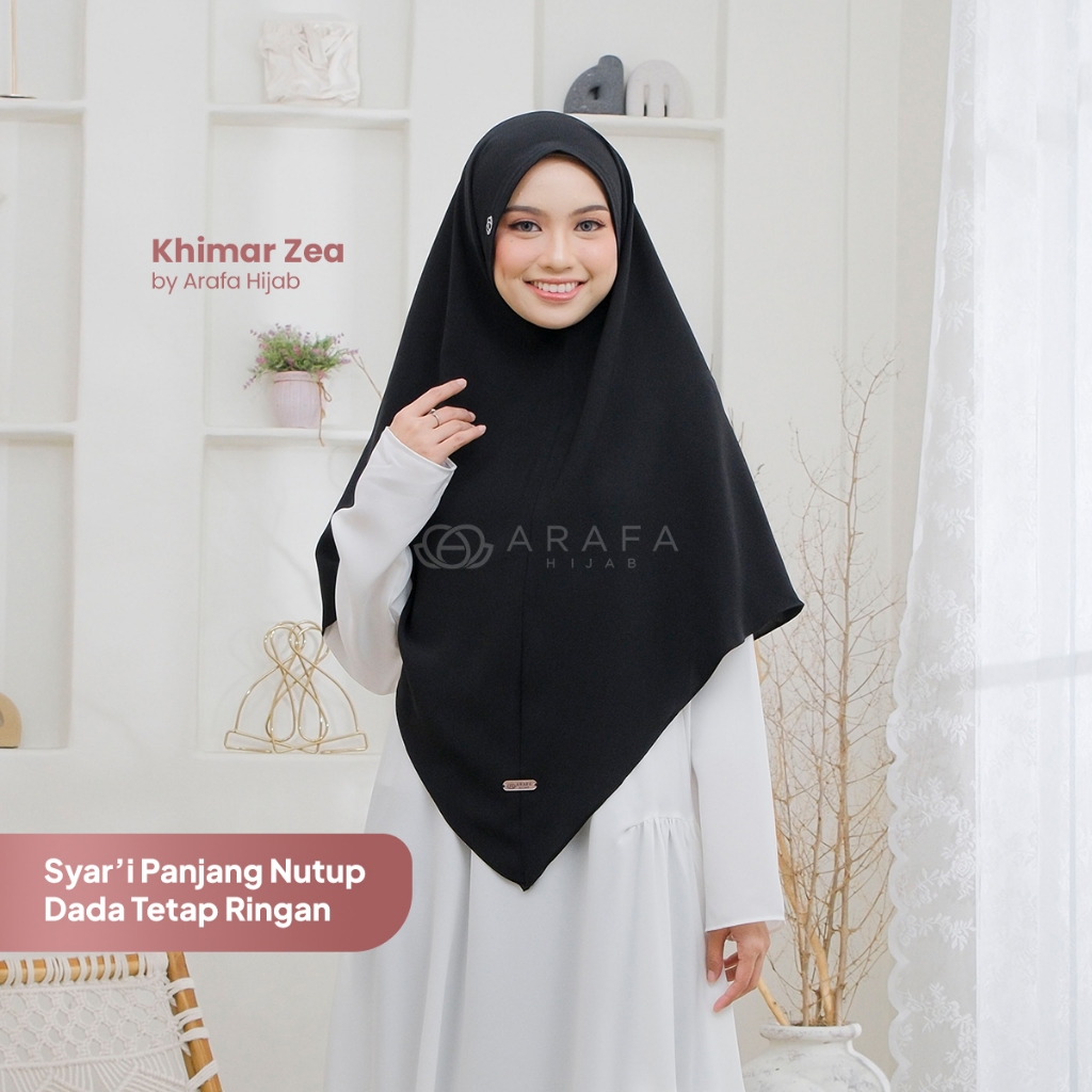 Arafa Hijab Khimar Zea Jilbab Panjang Syari Jumbo Bergo Premium Kerudung Instan Terbaru 2026