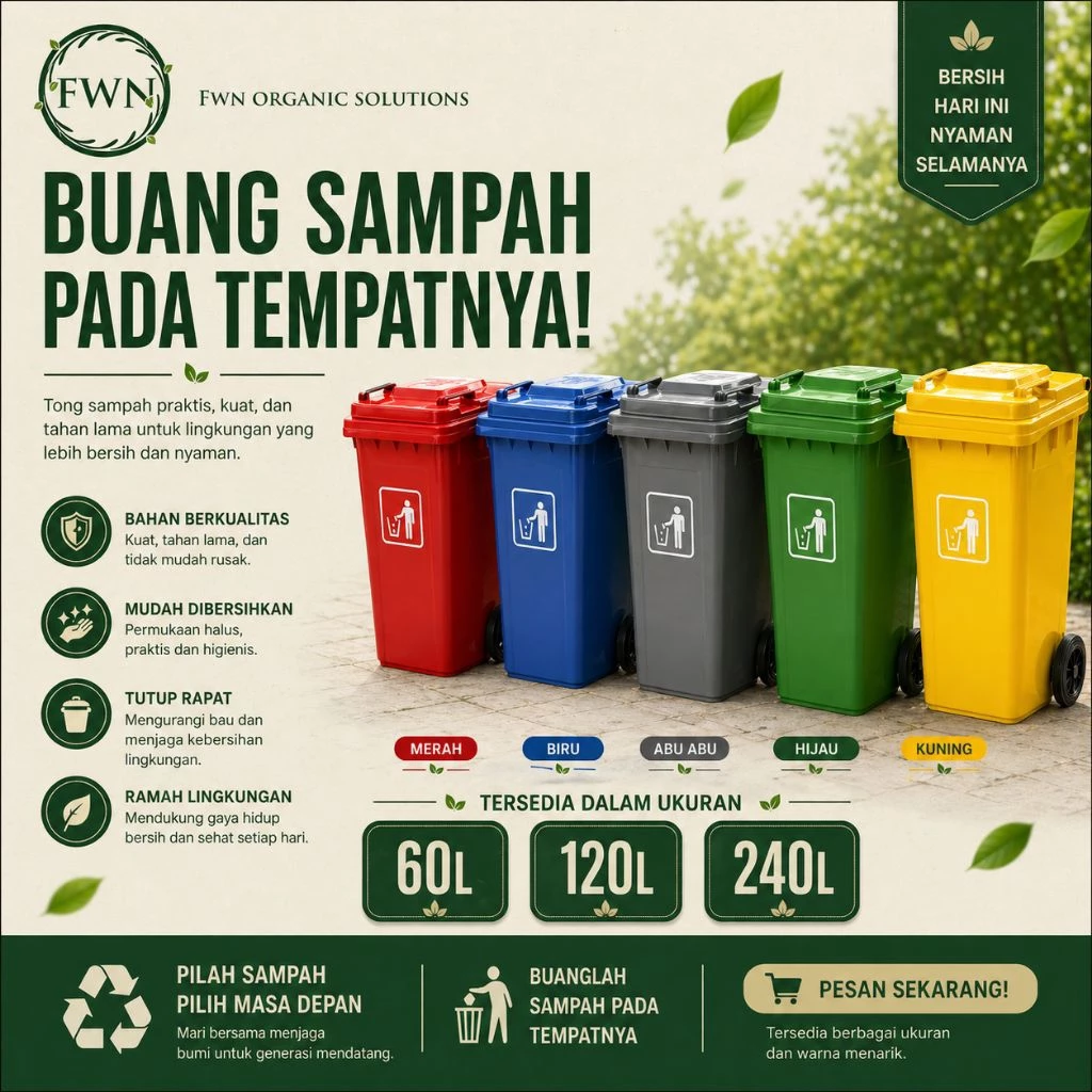 Tong Sampah Besar Outdoor Beroda