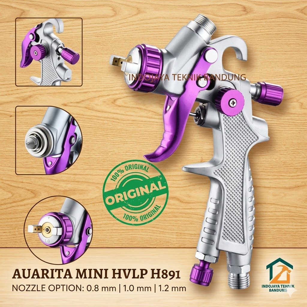 Jual Spray Gun Original Auarita Mini Hvlp H-891 Ready Nozzle 0.8 | 1.0 ...