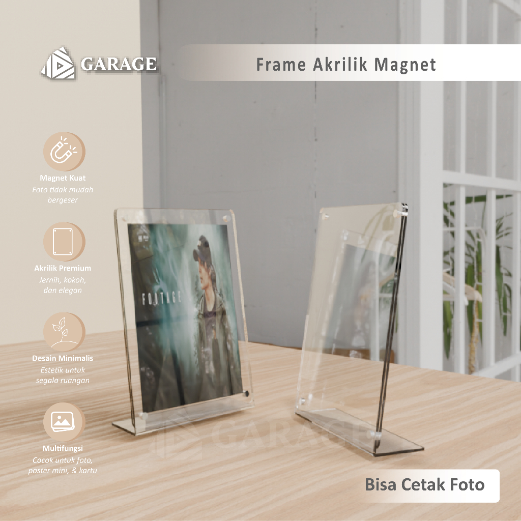 Jual Akrilik Frame Magnetik Stand L | Bingkai foto 2R 3R 4R 5R 2 layer ...