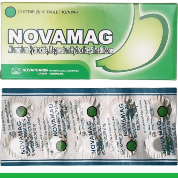 Jual Novamag Box isi 10 Strip dan 1 Strip isi 10 Tablet Kunyah Obat ...