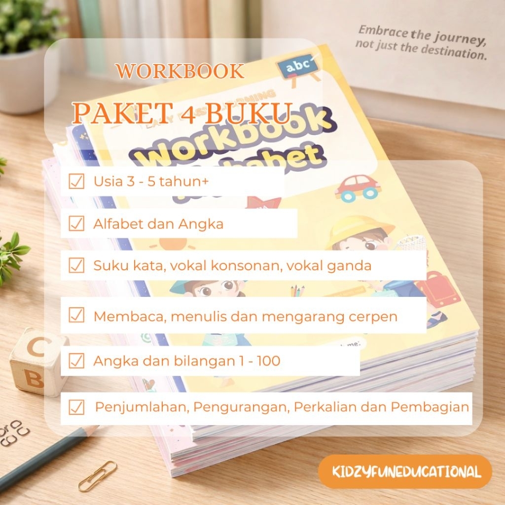 Jual Paket 4 Buku Activity Workbook Usia 3 sampai 5 tahun alphabet ...