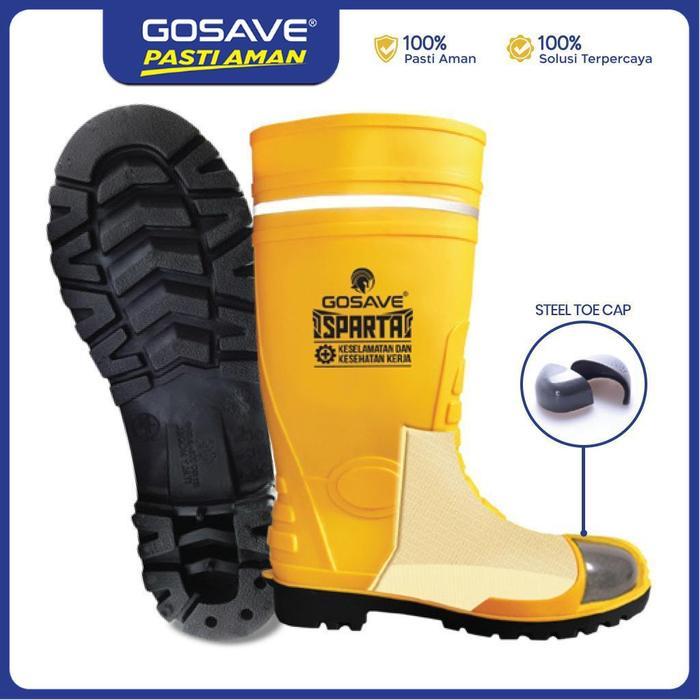 Jual GOSAVE Sepatu Boots Safety Sparta Premium PVC Ujung Besi Safety ...