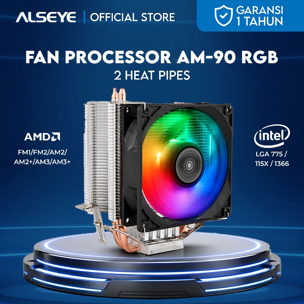 Jual Alseye Fan Processor 2 Pipe AM90 RGB Support AMD INTEL | Shopee ...