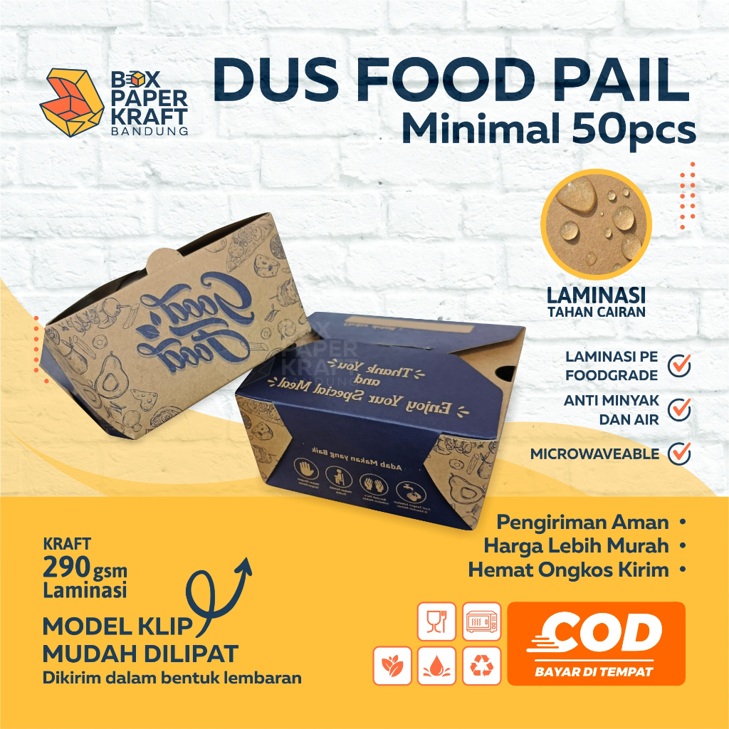 Jual Food Pail Motif Rice Box 290gsm Paper Lunch Box Kertas Dus Makanan ...