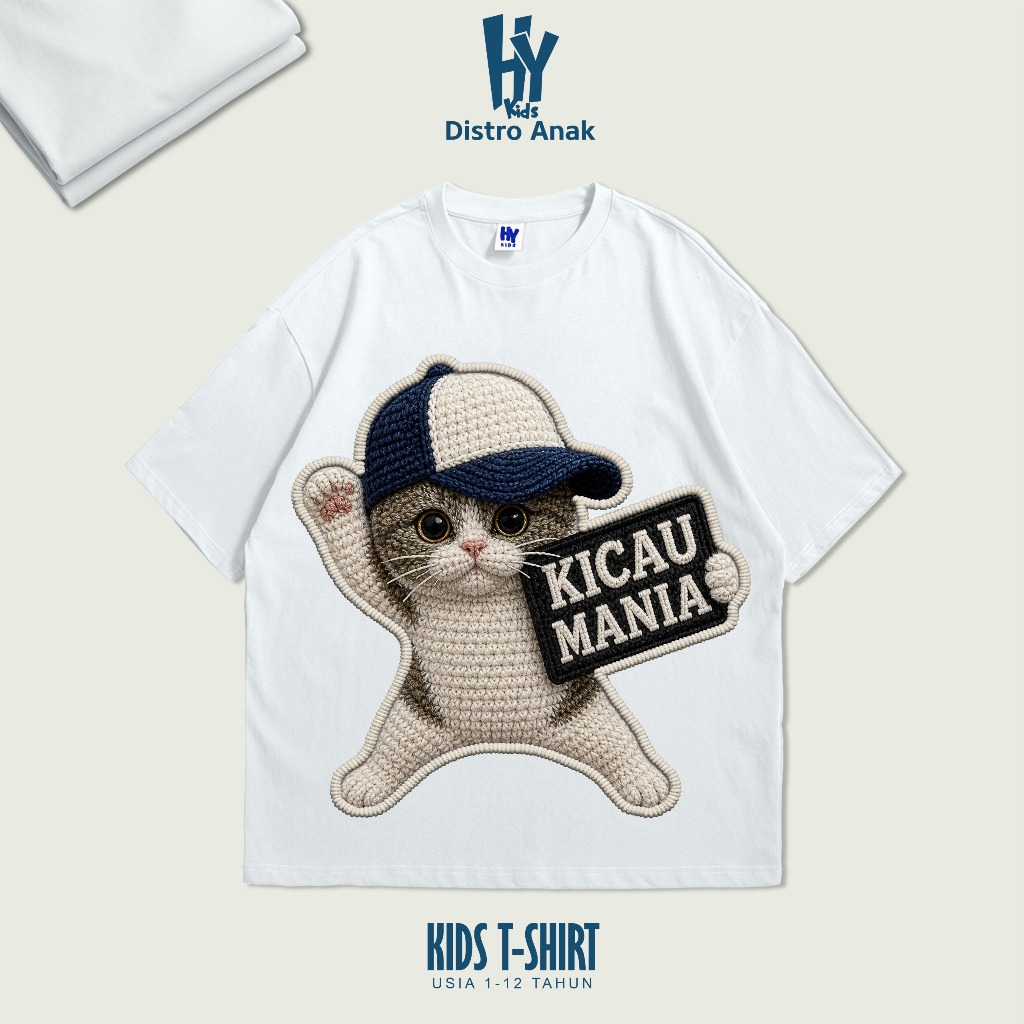 Kaos Anak Motif Kucing Kicau Mania Untuk Usia 1-12 Tahun Shp - foto 2