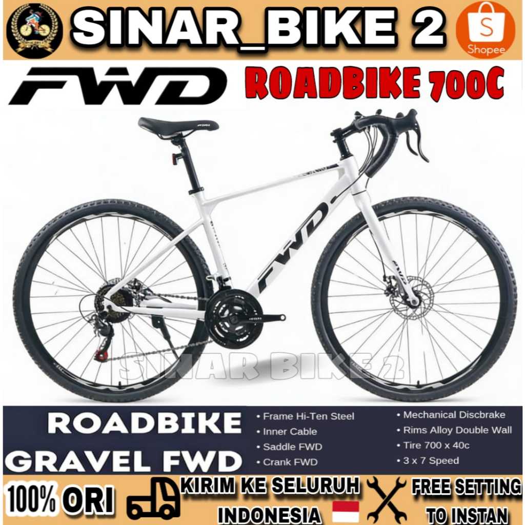 Jual Sepeda Gravel FORWARD FWD 700C 21 Speed Disc Brake Rem Cakram ...