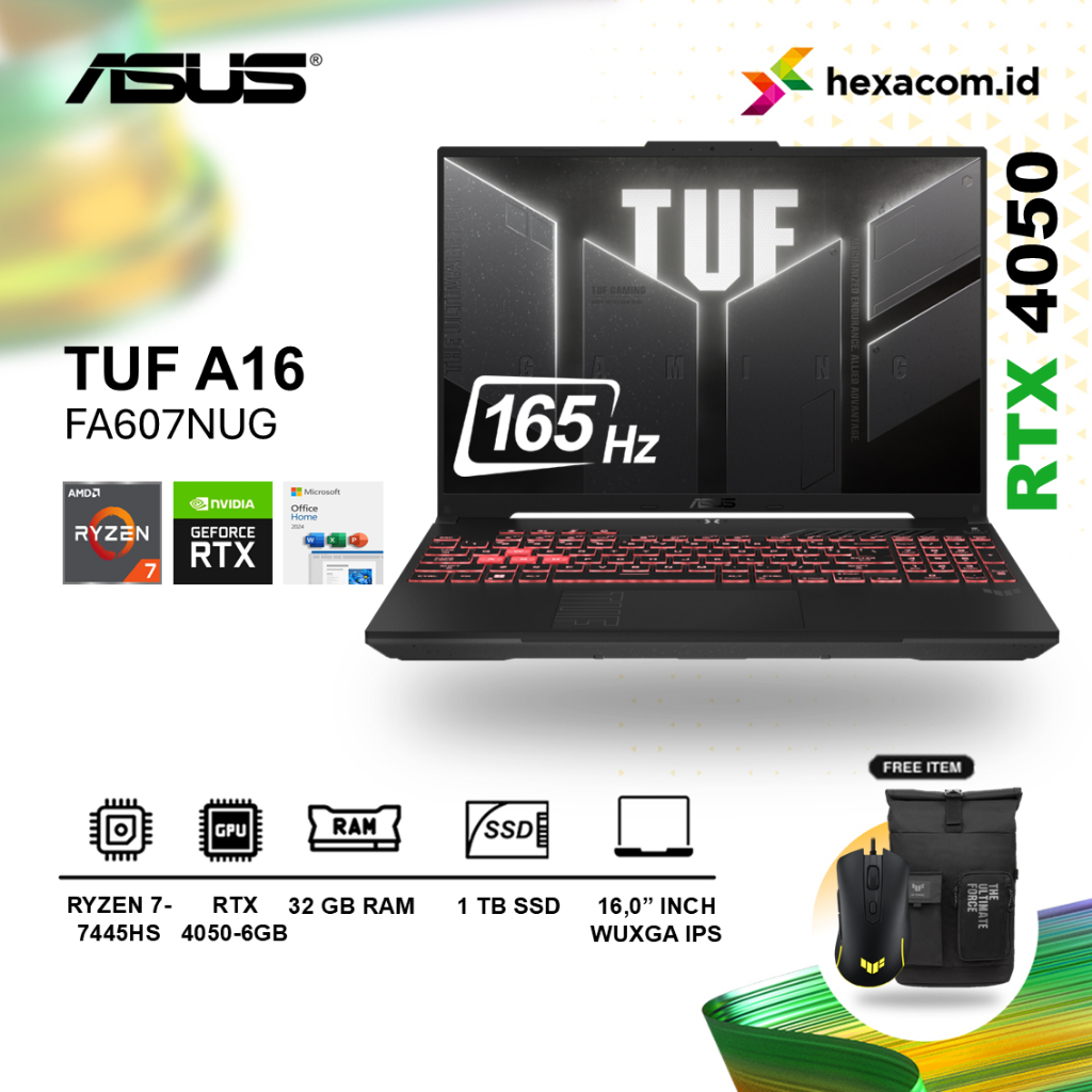 Jual Asus TUF A16 FA607NUG Ryzen 7 7445HS RTX4050 32GB 1TB SSD 16 inch ...