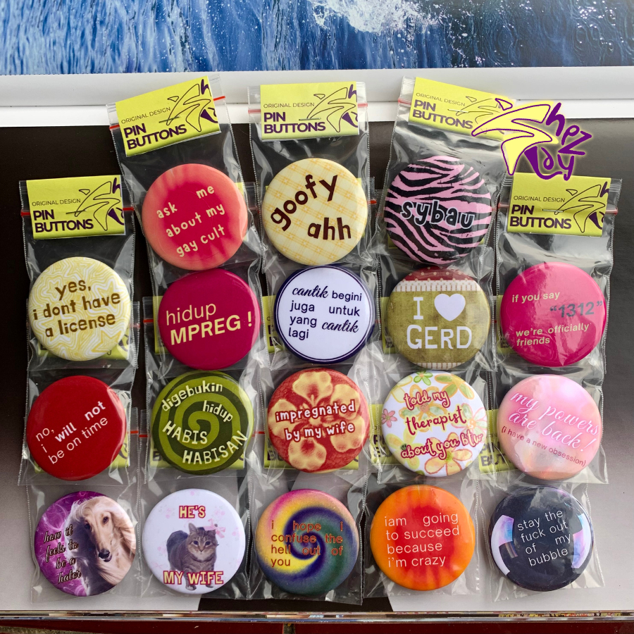 Jual [AWAS TOKO PALSU] PIN BUTTON 44mm shezslay bapak kau hamil sybau ...