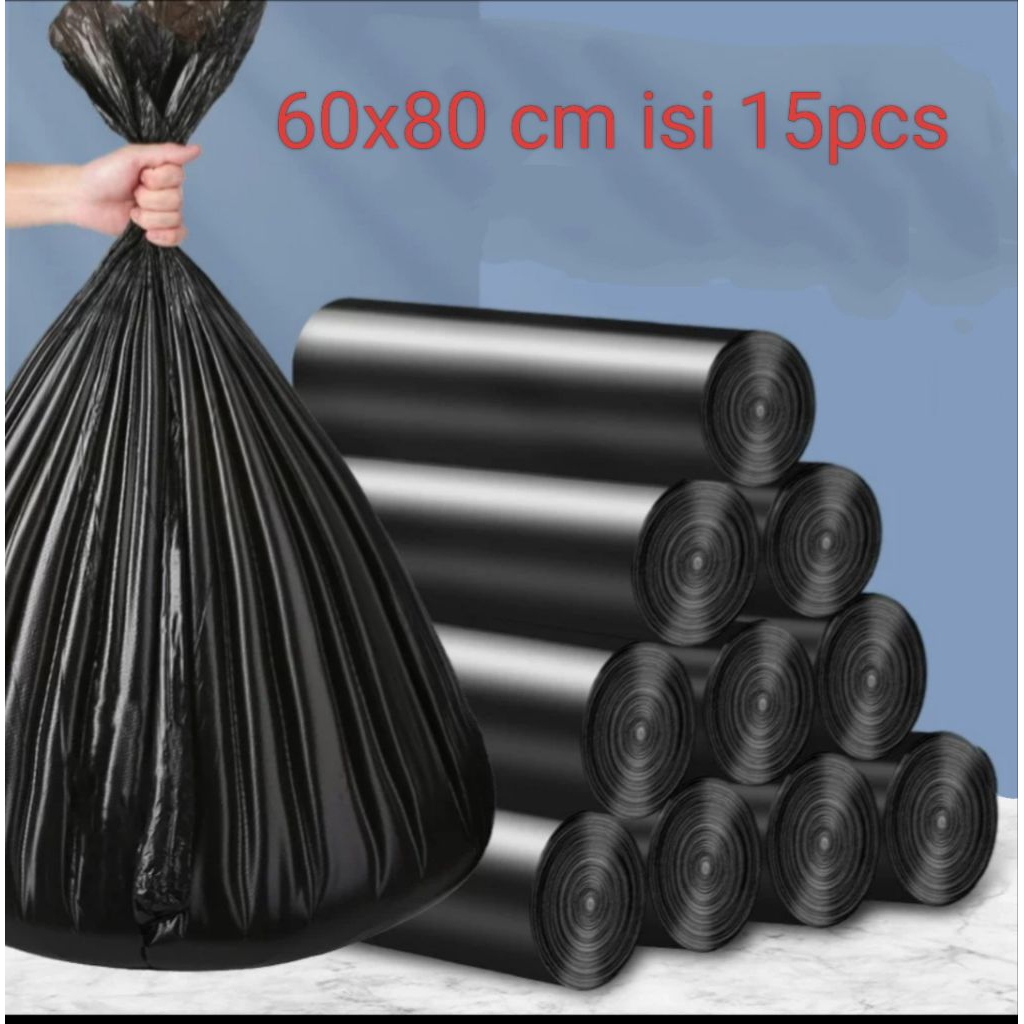 Kantong Plastik Sampah Extra Tebal 60x80cm ( 1 Roll Isi 15pcs )