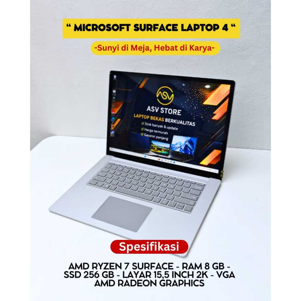 Jual MICROSOFT SURFACE LAPTOP 4 AMD RYZEN 7 SURFACE RAM 8GB SSD 256GB ...
