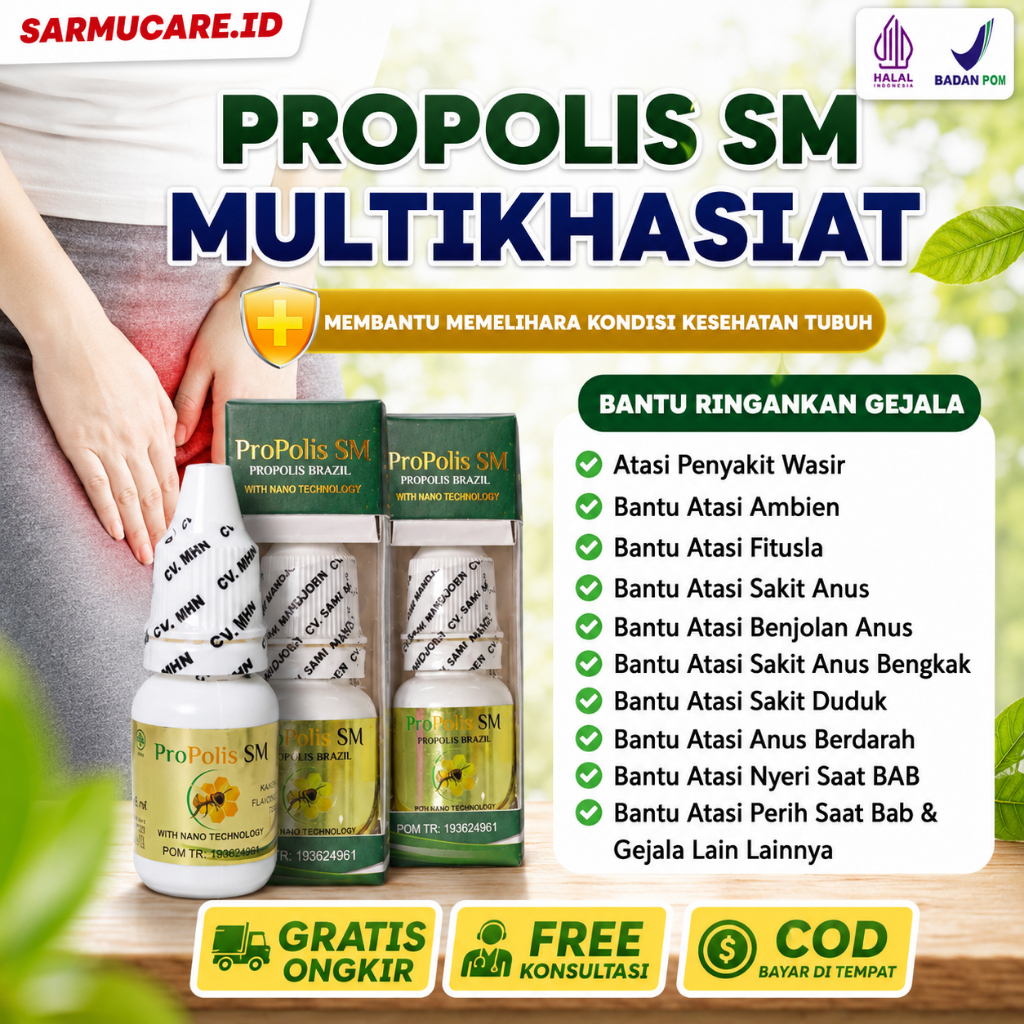 Propolis SM Obat Tetes Wasir dan Salep Ambeyen Obat Ambeien Stadium 1 2 3 4 Fistula Ani Benjolan Anus Sering Berdarah