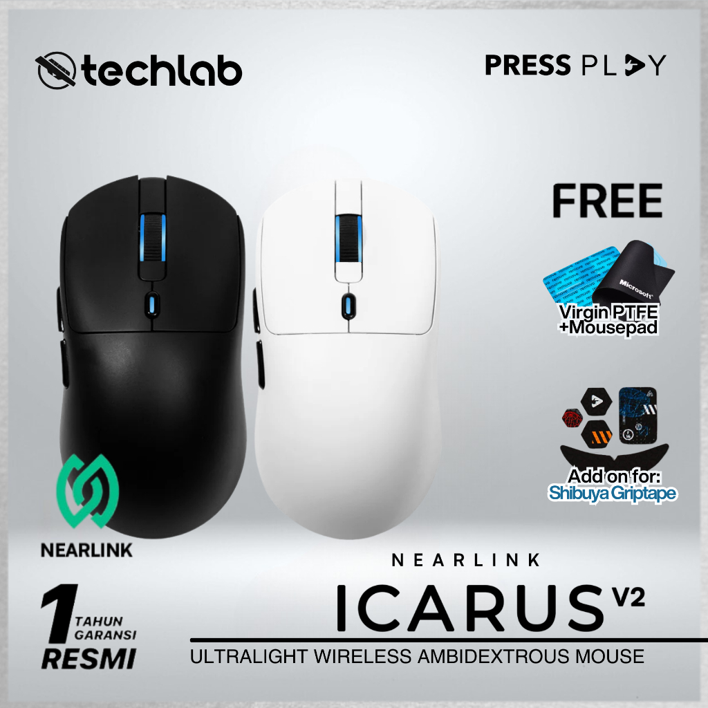 Jual Press Play ICARUS V2 Nearlink NL Ultralight Wireless Gaming Mouse ...