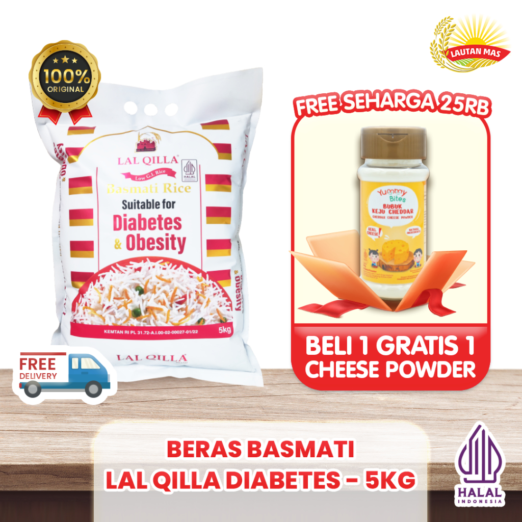 Lal Qilla Diabetes Beras Basmati 5KG Beras Diabet Rendah Gula