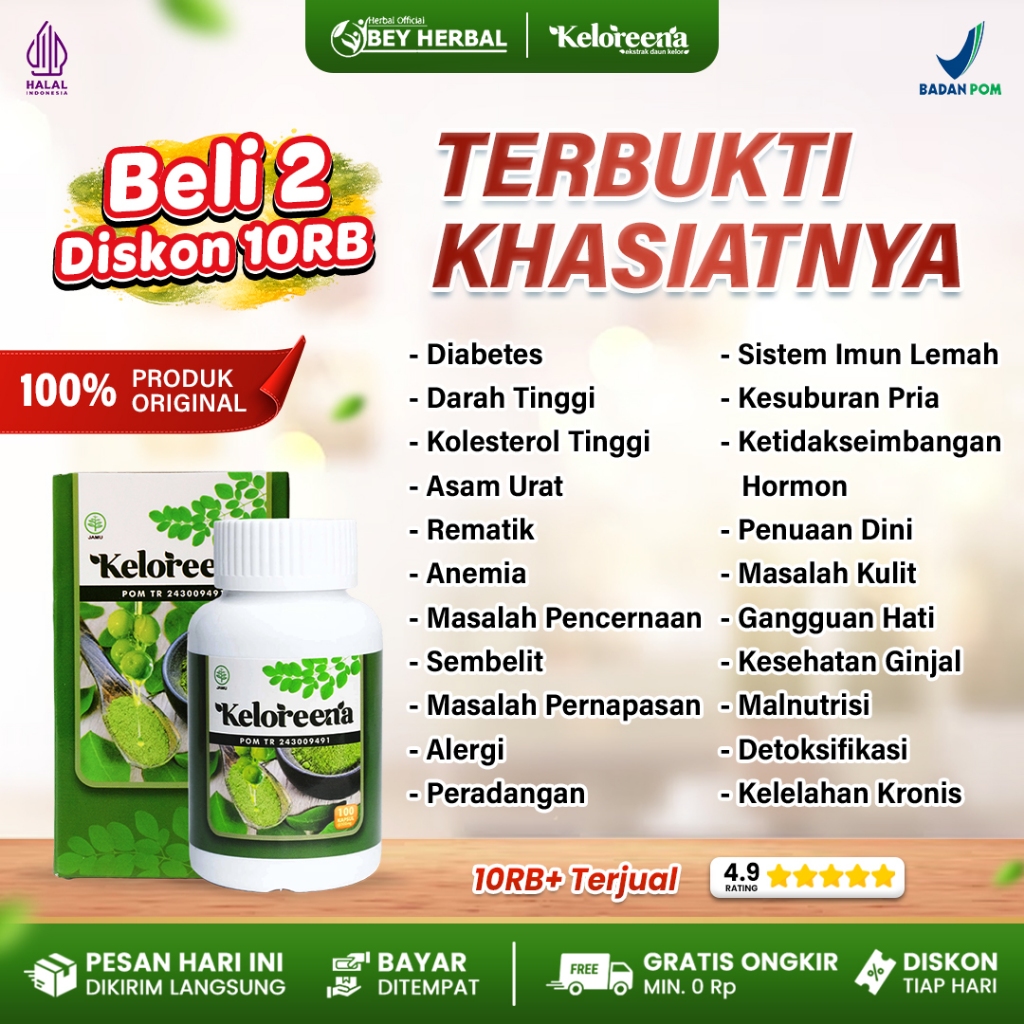 Obat Penurun Kolesterol Tinggi Asam Urat Penurun Darah Tinggi PALING AMPUH Namun Setiap Individu Hasilnya Berbeda Beda Keloreena Kapsul