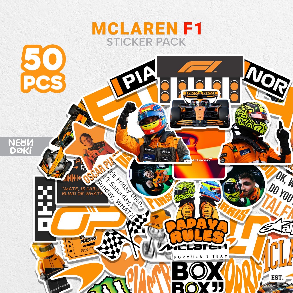 Jual 50 Pcs Stiker Pack F1 MCLAREN | Vinyl Anti Air | Sticker Sheet ...
