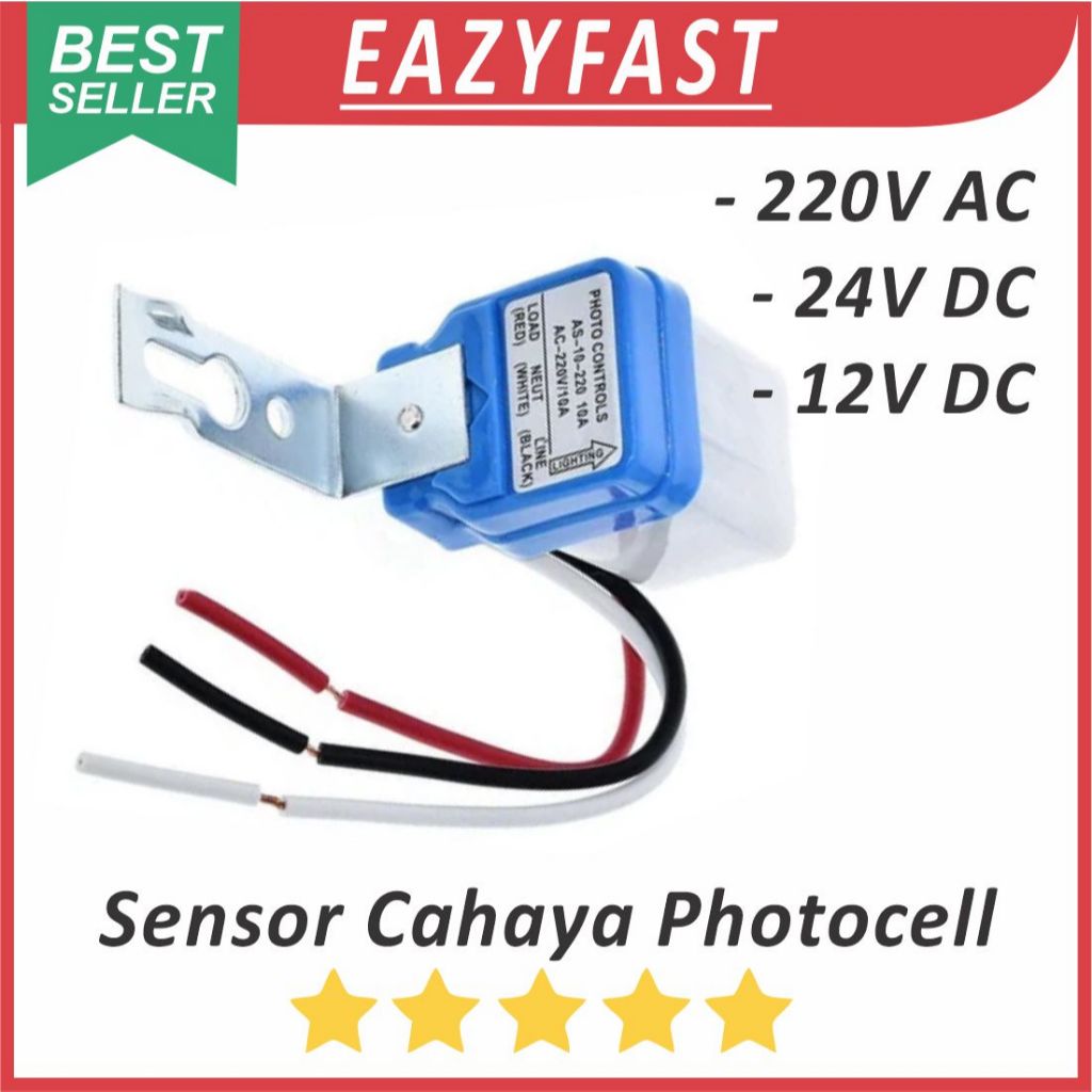 Jual Sensor Photocell Lampu Relay Otomatis Siang Malam Fotosel LDR 220V ...