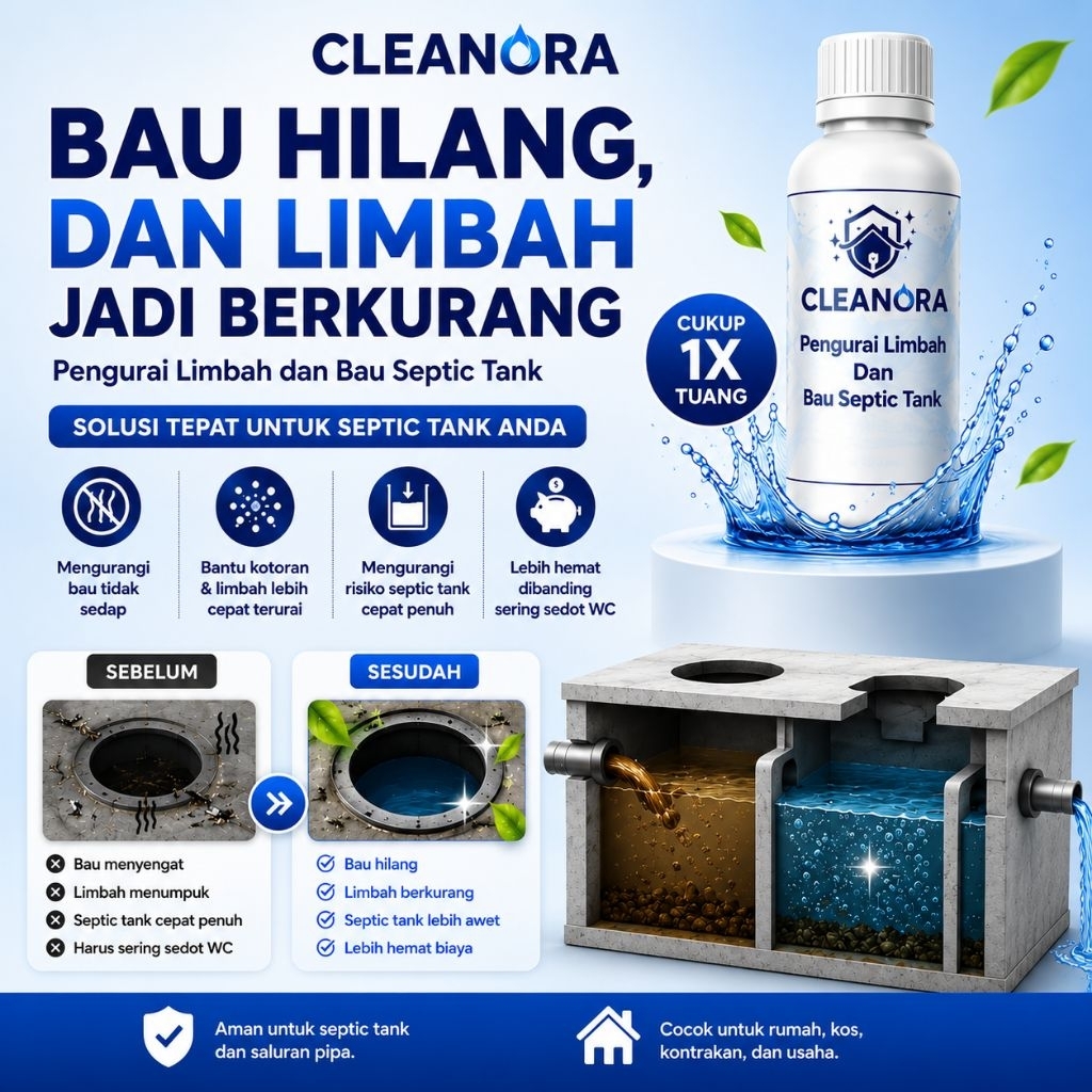 Jual (500 Ml) Cleanora Pengurai Septic Tank | Mengurangi Bau Tidak ...