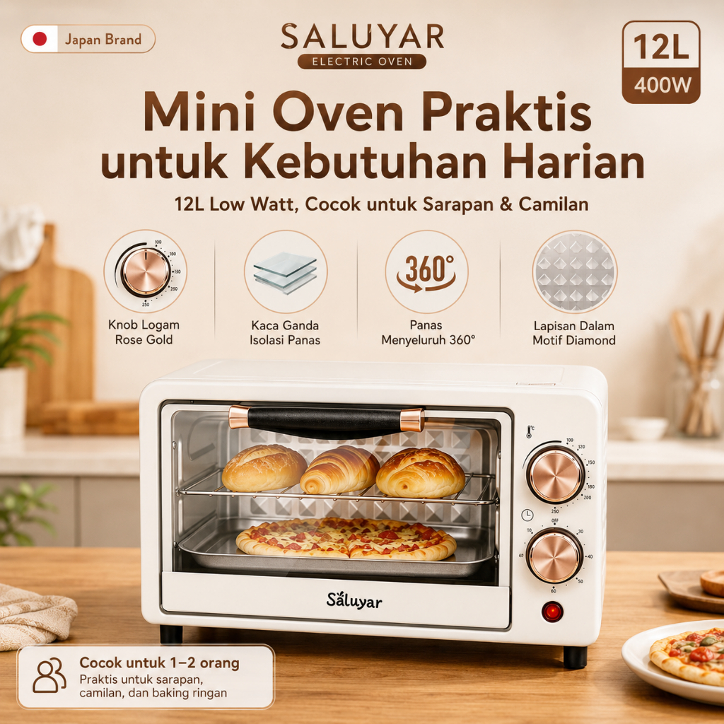 Jual Saluyar KX1251 Oven Listrik Rumah Tangga 12 Liter Mini Low Watt ...