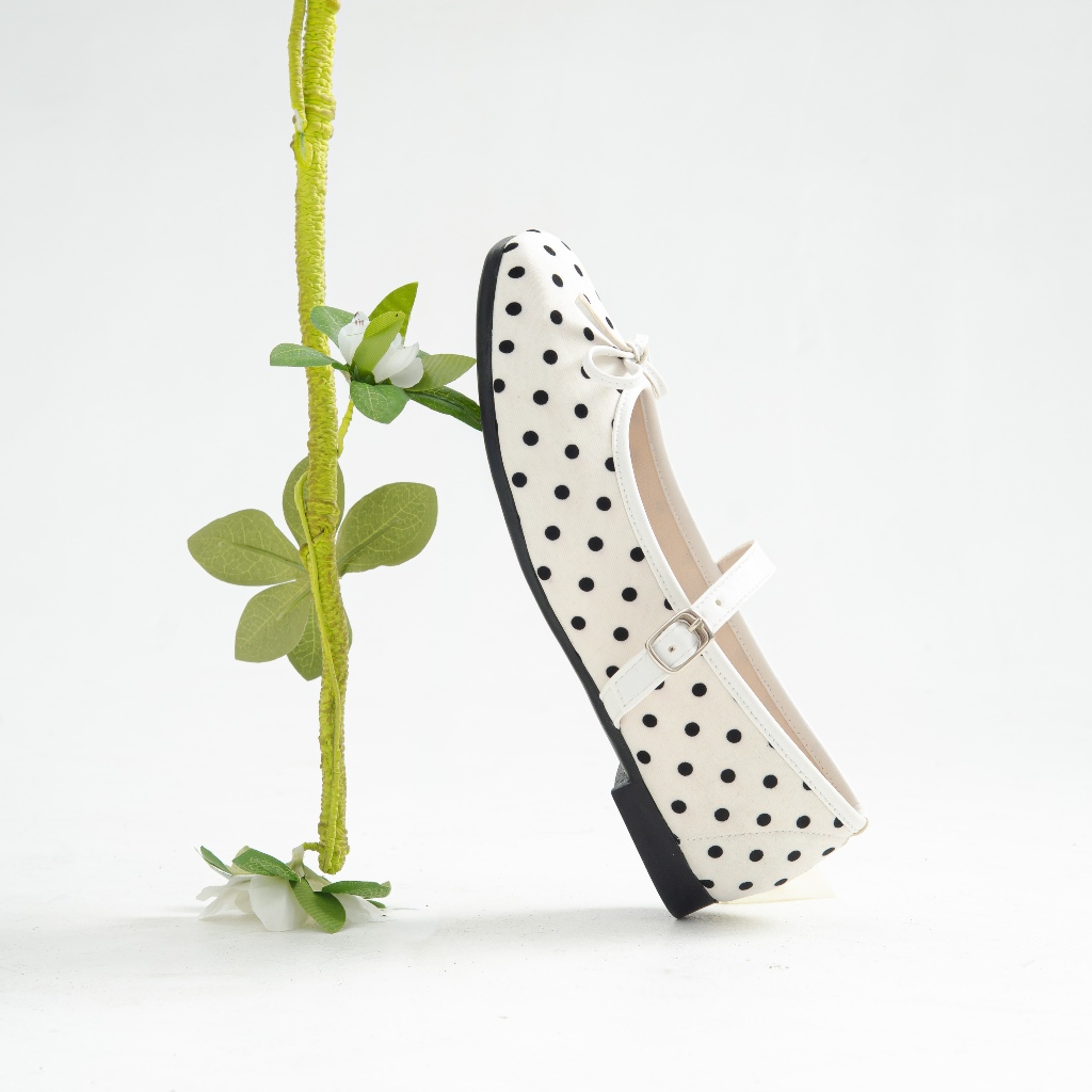 Freya Sepatu Flatshoes Wanita Feminim Flathoes Pita Polka foto 1